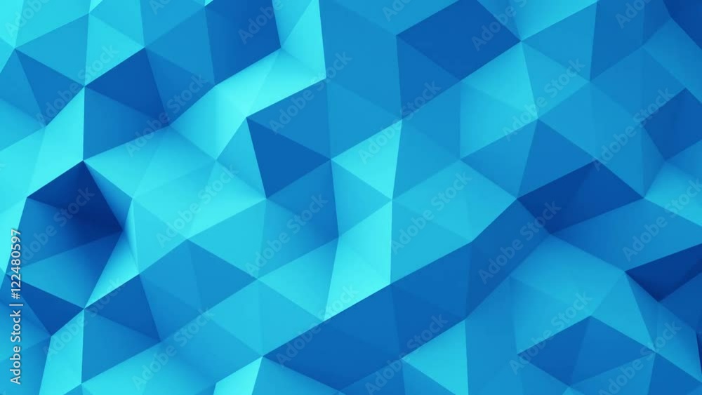 Blue polygonal geometric surface. Computer generated seamless loop abstract motion background. 4k UHD (3840x2160)
