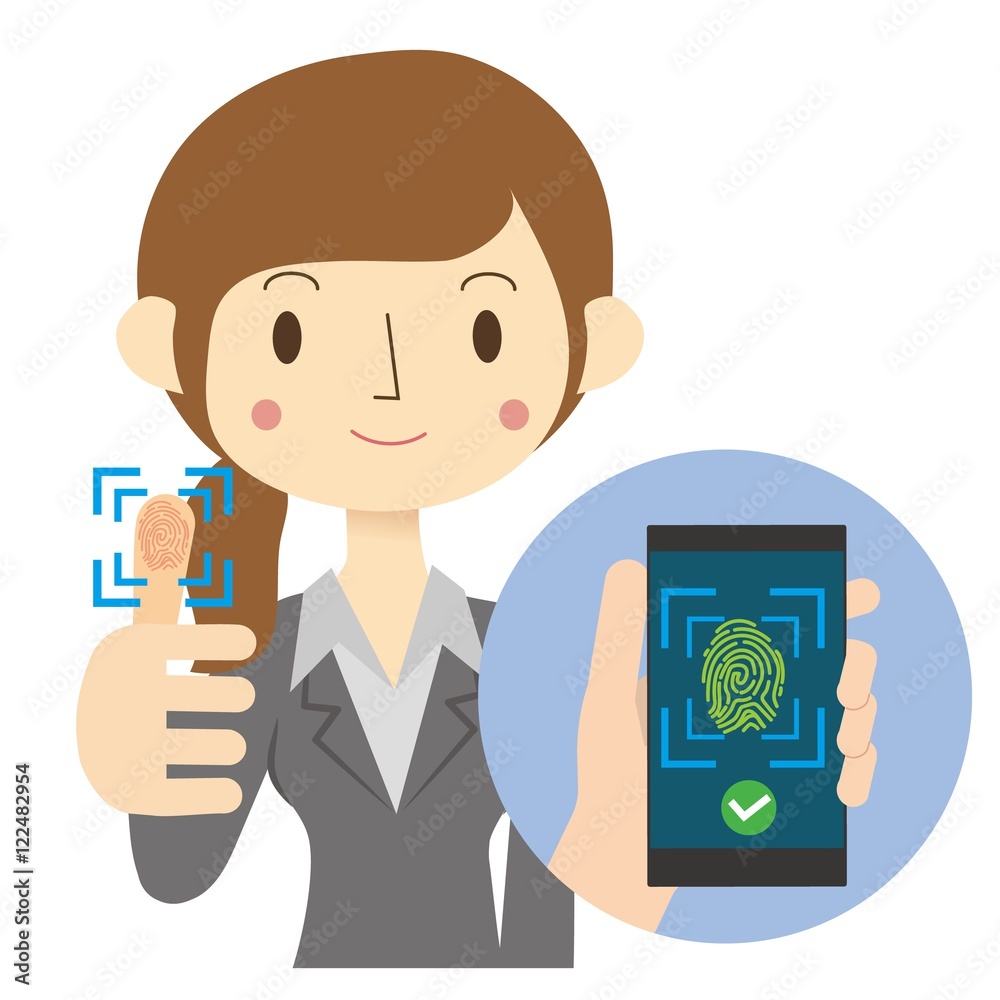 スマートフォン指紋認証システム 承認イメージ