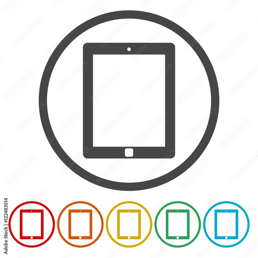 Tablet PC. Single flat icon on the circle Tablet PC. Single flat icon on the circle