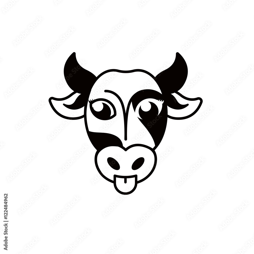 Isolated abstract black and white cow muzzle logo. Hoofed animal logotype. Milk symbol. Natural dairy products icon. Vector snout illustration. Butchery meat sign. Farm emblem. Isolated abstract black and white cow muzzle logo. Hoofed animal logotype. Milk symbol. Natural dairy products icon. Vector snout illustration. Butchery meat sign. Farm emblem.