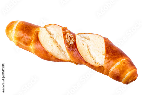 Photos bun lye roll typical german bread isolated on white
