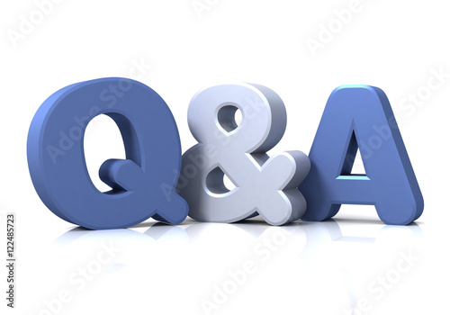 q and a concept 3d illustration