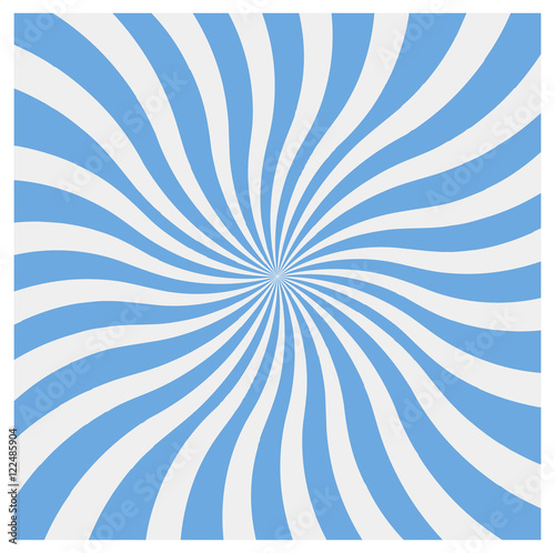 Swirling radial pattern background. Vector illustration for swirl design. Vortex starburst spiral twirl square. Helix rotation rays. Converging psychadelic scalable stripes. Fun sun light beams.