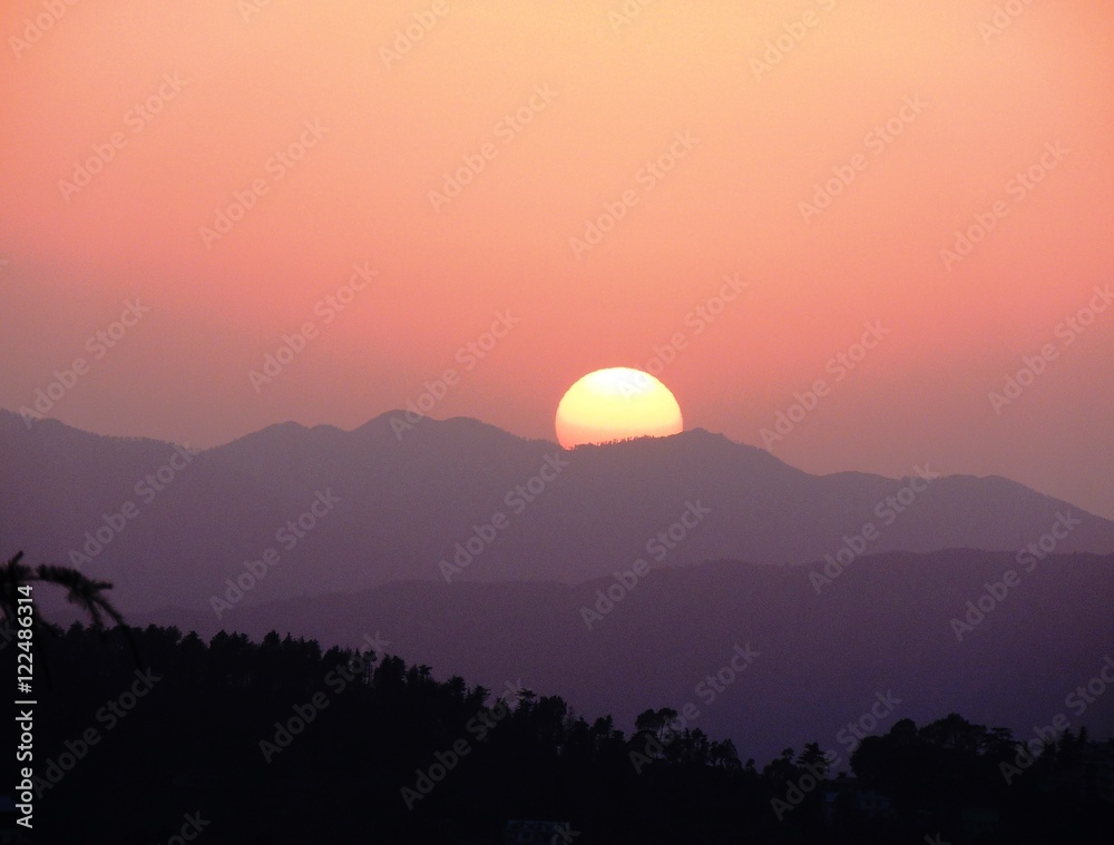 Sunset in the mountains