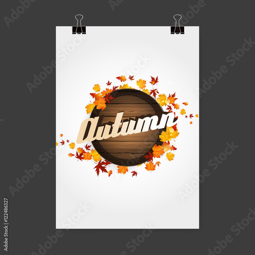 Big Autumn sale. Fall sale design. Can be used for flyers, banners or posters. Vector illustration with colorful autumn leaves