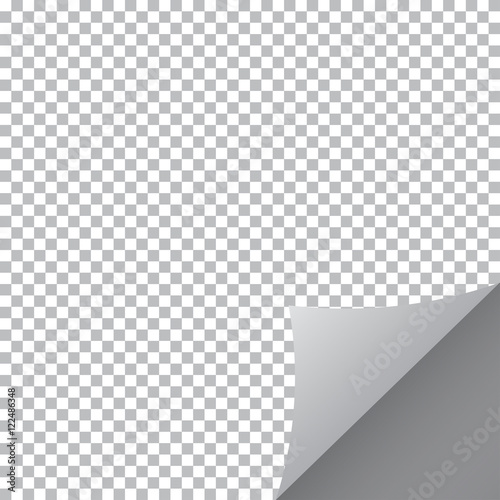 Page curl with ragged corner and dark shadow