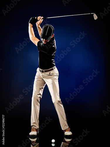 man  golfer golfing isolated © snaptitude