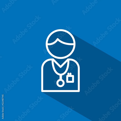 Avatar de médico en líneas sobre un fondo azul