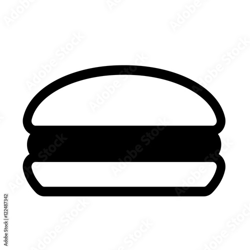 burger fast food simple black icon on white background