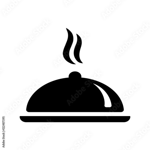 cooking chef dining dish black icon on white background