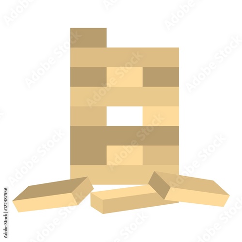 Jenga icon in cartoon style isolated on white background. Board games symbol stock vector illustration.