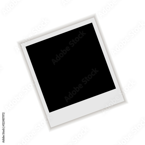 Vector Instant photo frame. Realistic paper photograph with shadow isolated on white background.