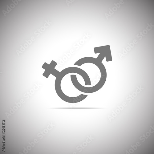 Female and male romantic icon. Female and male sign. Gender icon.