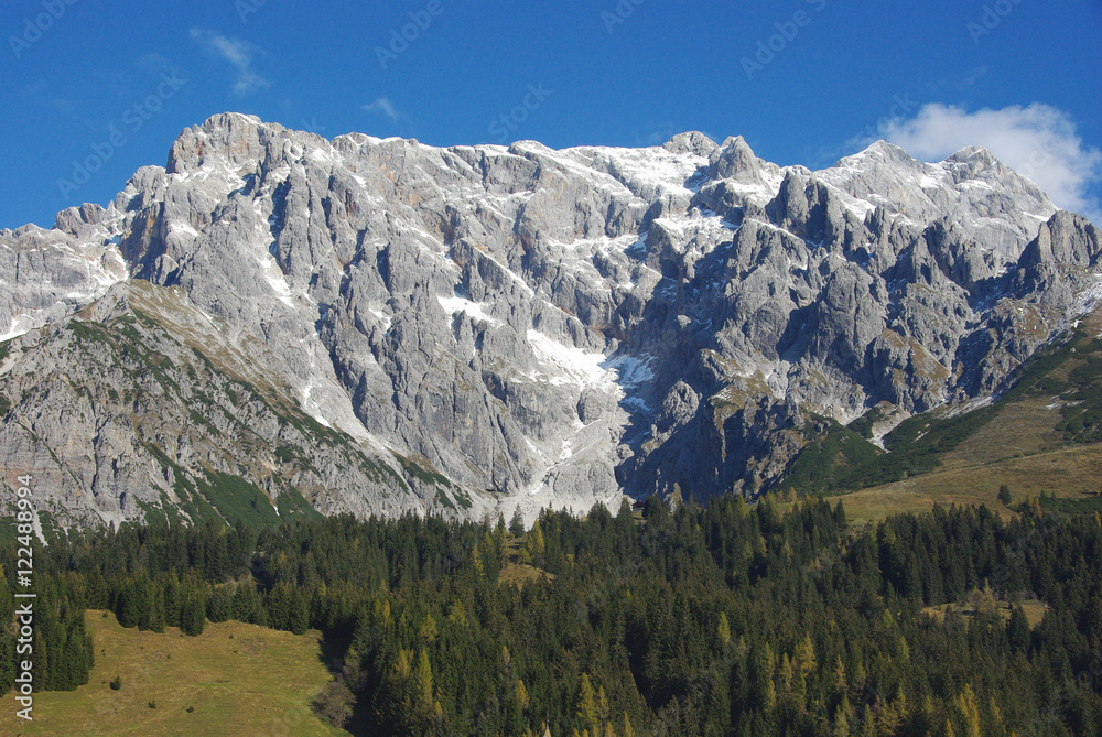 Fototapeta premium The Hochkönig from the Dientner Sattel road