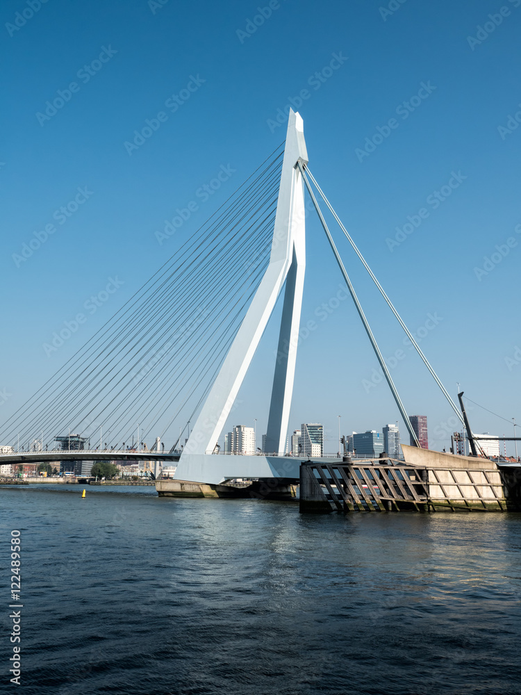 View on the Erasmus Bridge, Rotterdam, Netherlands