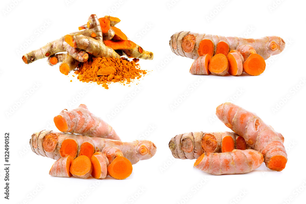 turmeric isolated on white background