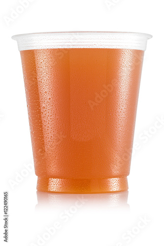 Plakat Apple juice in plastic cup