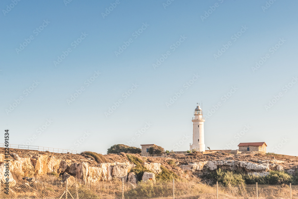 Вид на маяк в Пафосе, Кипр