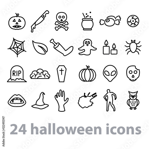 twentyfour halloween icons collection
