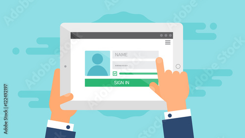 Web Template of Tablet Login Form photo