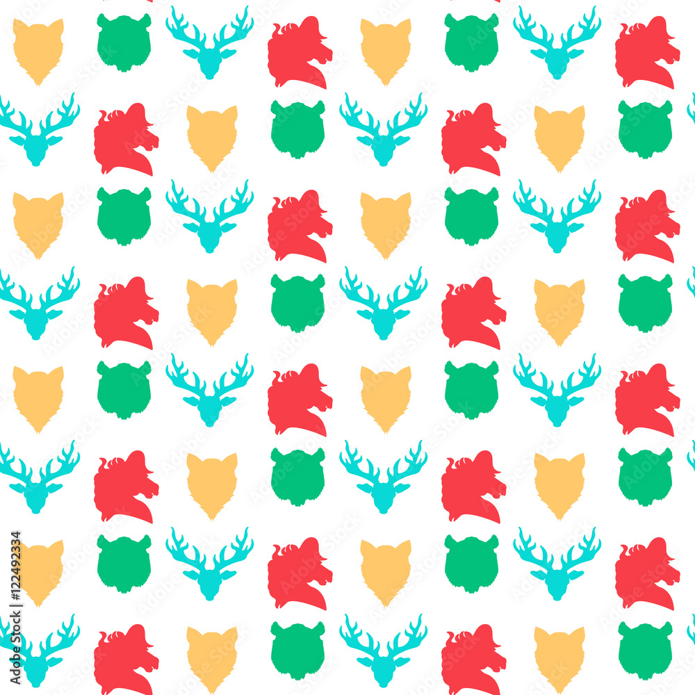 Fototapeta premium Wildlife seamless pattern