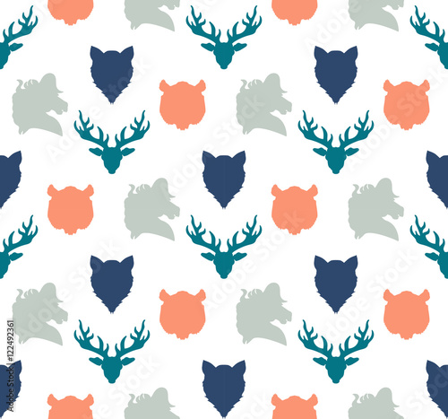 Wildlife seamless pattern