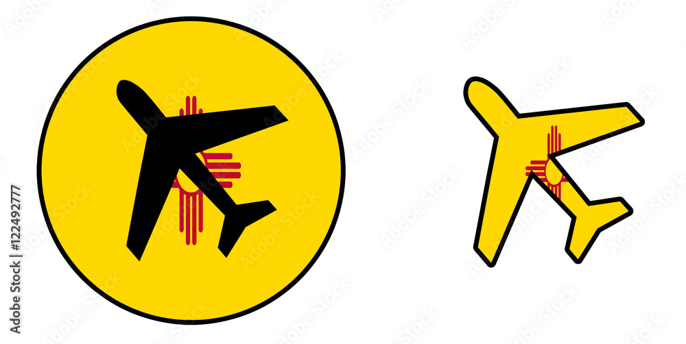 Nation flag - Airplane isolated - New Mexico