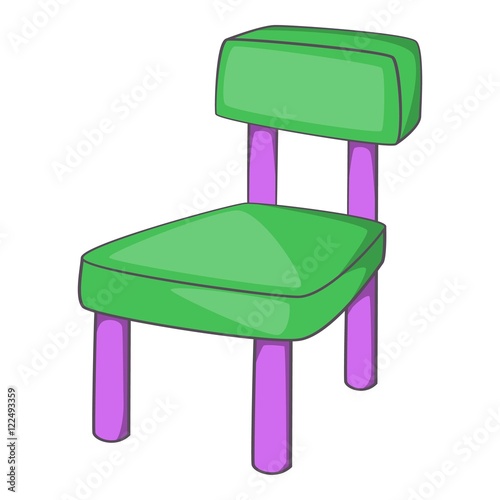 Children chair icon in cartoon style isolated on white background vector illustration