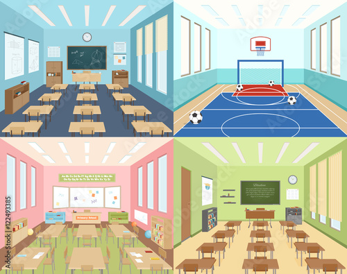 School classrooms and sportroom