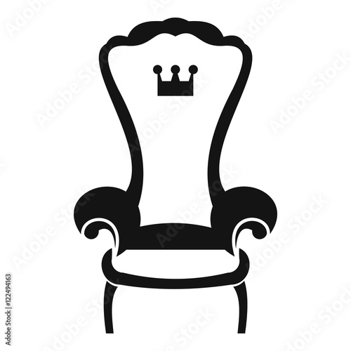 King throne chair icon in simple style on a white background vector illustration