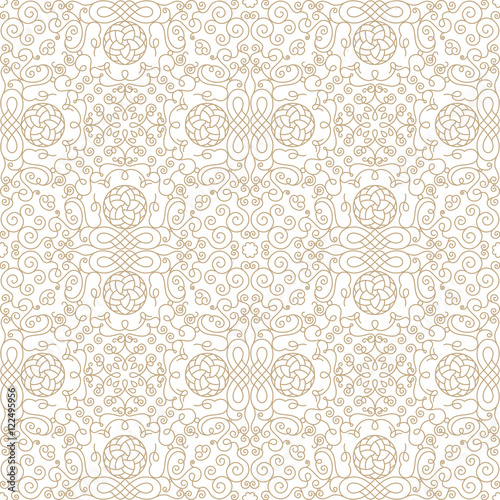 Vector seamless pattern with art ornament for design
