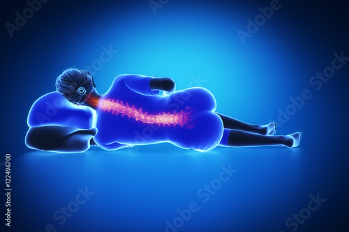 Woman bad incorrect sleep posture