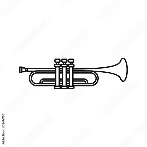 Music tube icon in outline style isolated on white background. Musical instrument symbol vector illustration