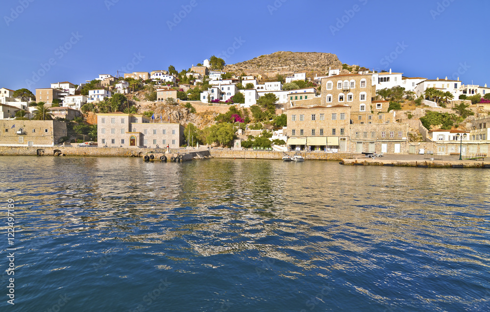 landscape of Hydra island Saronic Gulf Greece 