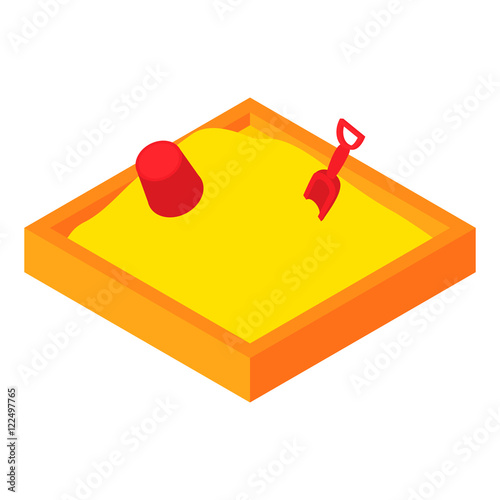 Childrens sandpit icon in cartoon style isolated on white background. Entertainment for children symbol vector illustration