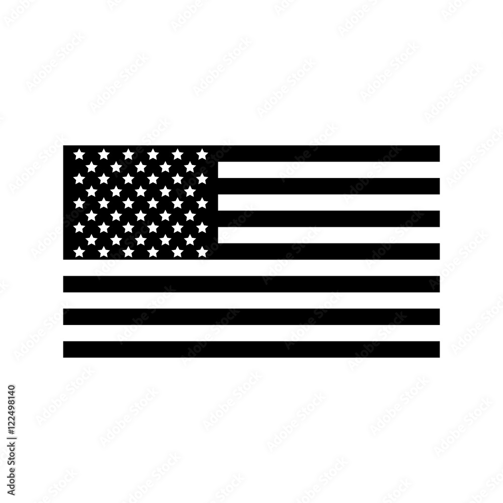 American flag icon in simple style isolated on white background. State ...