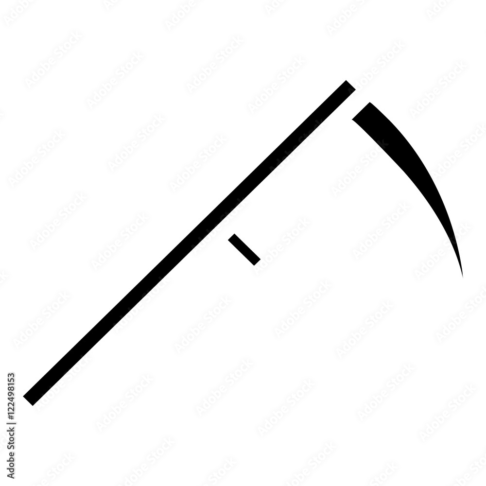 Scythe icon in simple style isolated on white background. Death symbol vector illustration Scythe icon in simple style isolated on white background. Death symbol vector illustration