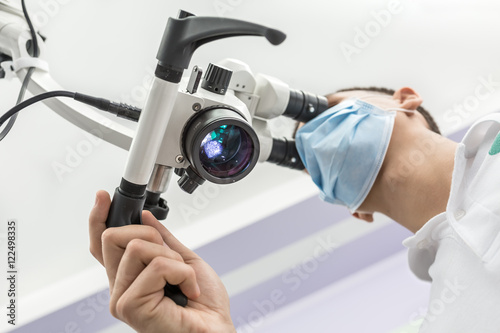 Using a dental microscope