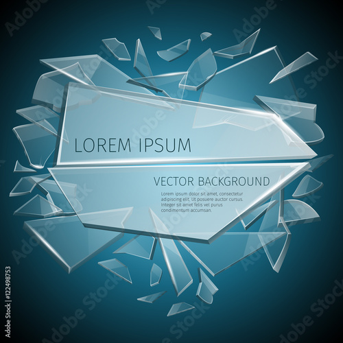 Broken glass label vector design