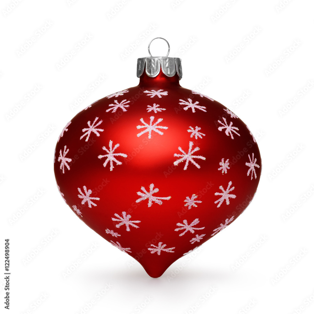 Red christmas ball isolated on white background Red christmas ball isolated on white background