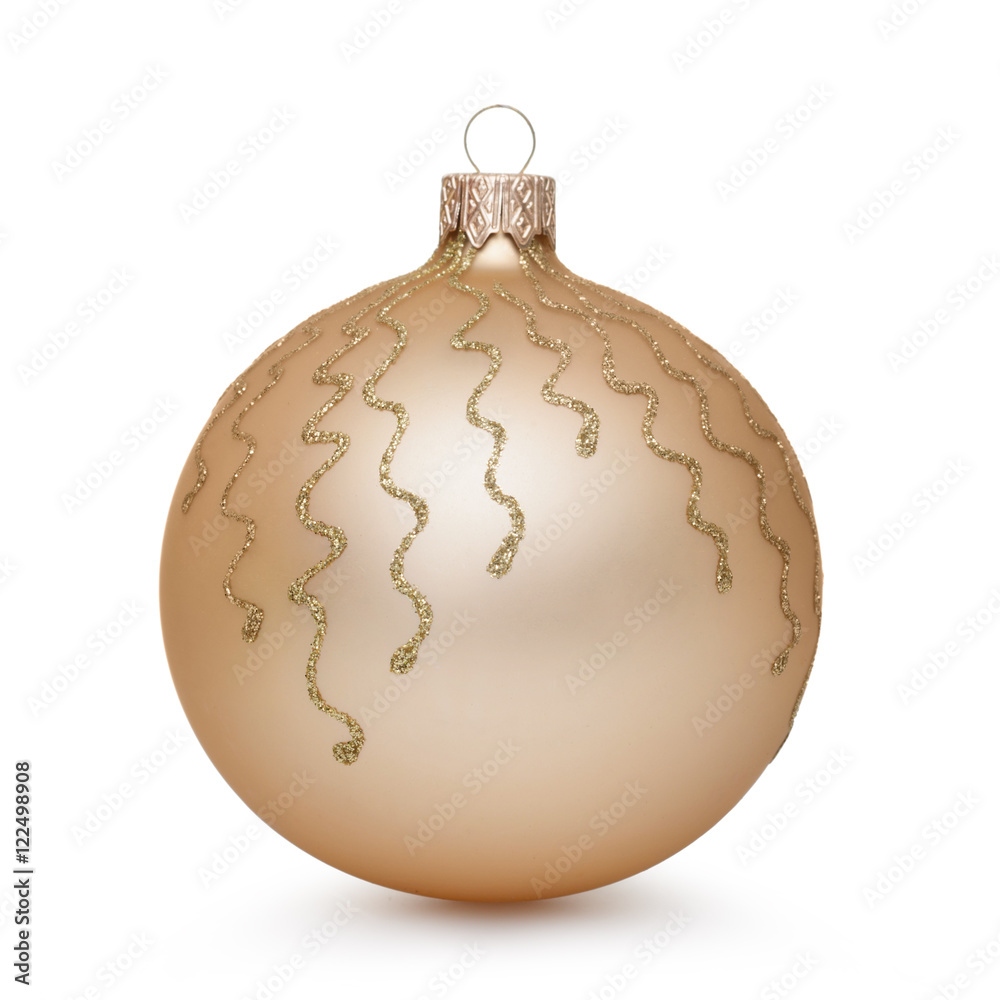 Gold christmas ball isolated on white background Gold christmas ball isolated on white background