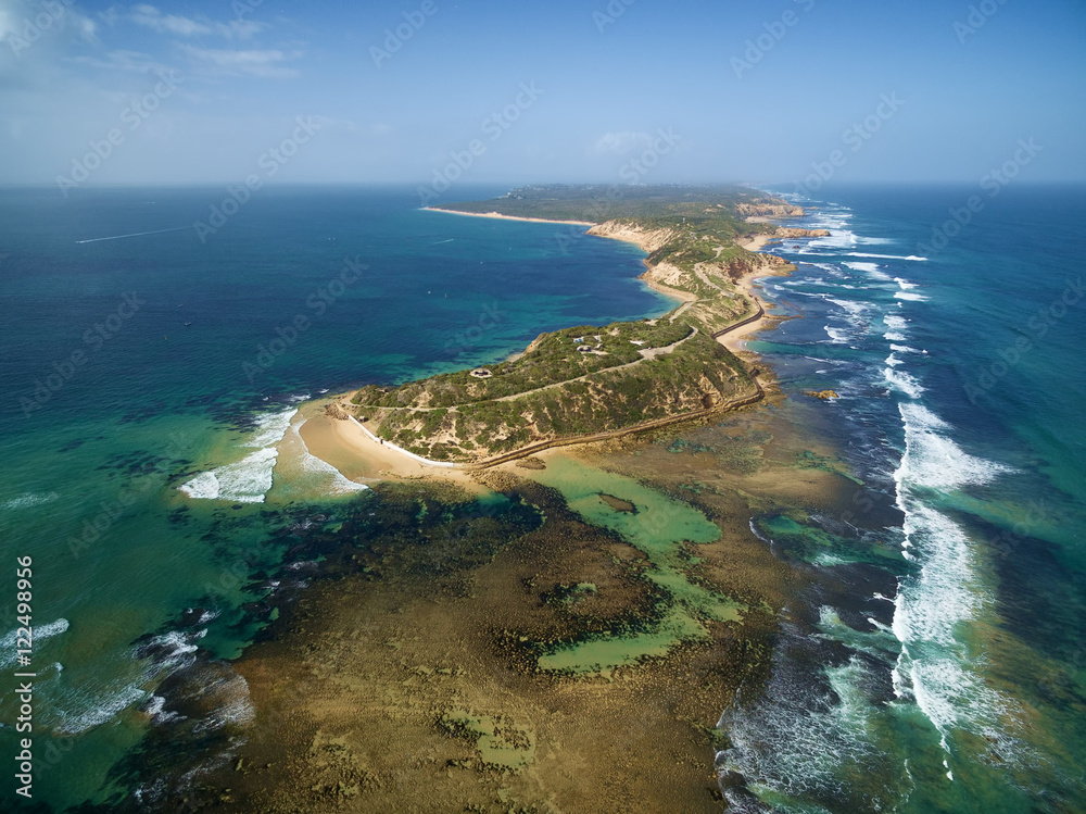 Aerial view of the tip of Mornington Peninsula