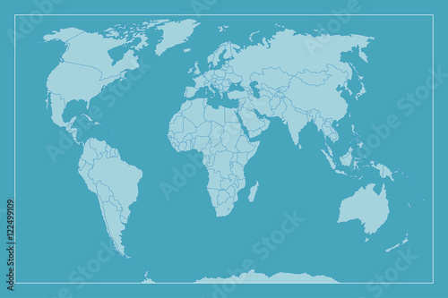 High Detail World map. All elements are separated in editable layers clearly labeled. Vector illustration