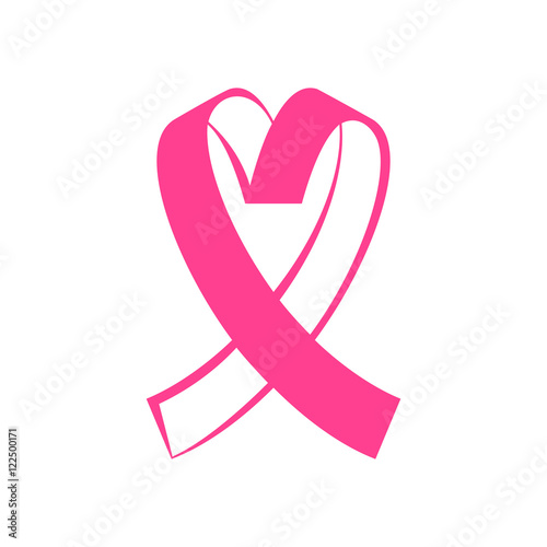 Breast Cancer pink awareness ribbon emblem