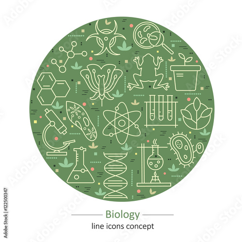 Modern thin line concepts with biology elements.