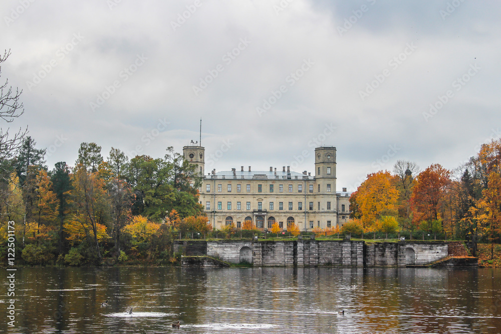 Gatchina Palace in autumn. Saint-Petersburg, Russia 