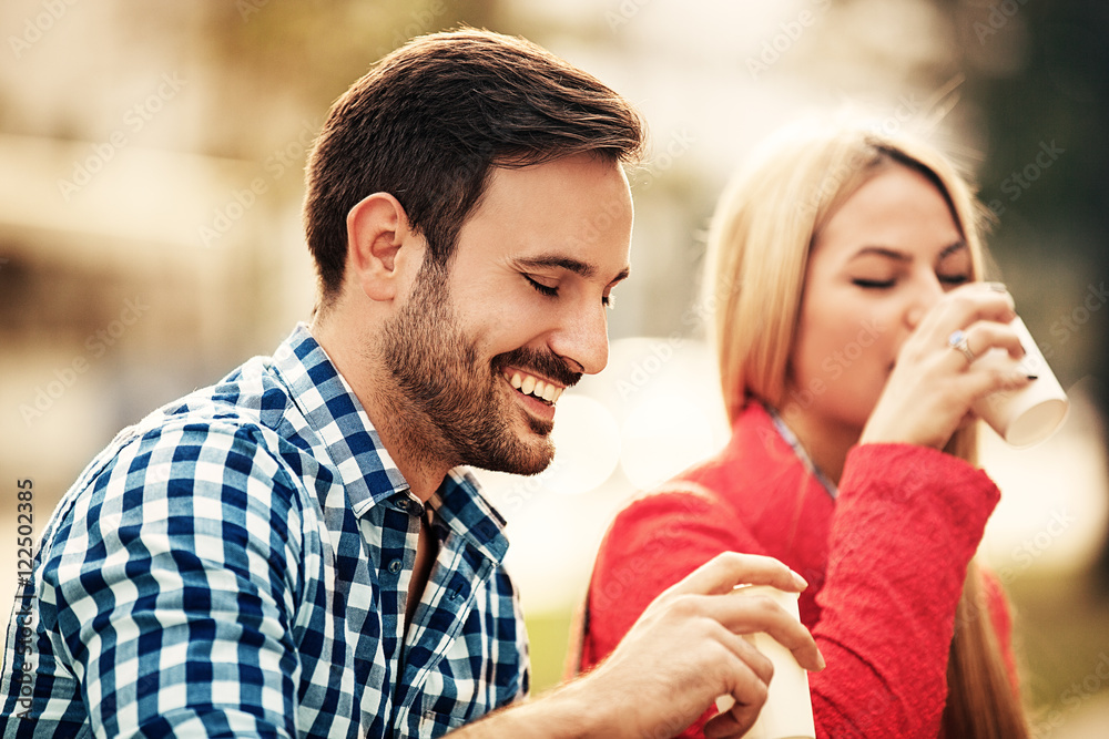 Couple enjoying outside Couple enjoying outside