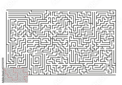 Large Vector Horizontal Maze with Answer 8