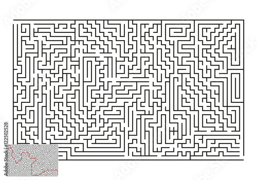 Large Vector Horizontal Maze with Answer 10