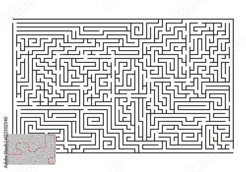 Large Vector Horizontal Maze with Answer 11